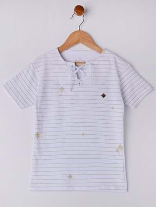 Camiseta Manga Curta Infantil para Menino - Branco