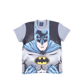 Camiseta Manga Curta Infantil para Menino Justice League Cinza 8
