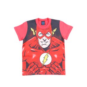 Camiseta Manga Curta Infantil para Menino Justice League Vermelho 10