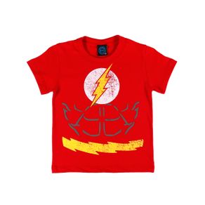 Camiseta Manga Curta Justice League Infantil para Menino - Vermelho 1