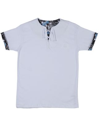 Camiseta Manga Curta Juvenil para Menino - Branco