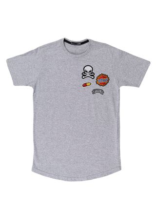 Camiseta Manga Curta Local Juvenil para Menino - Cinza Claro