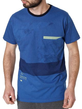Camiseta Manga Curta Masculina Azul