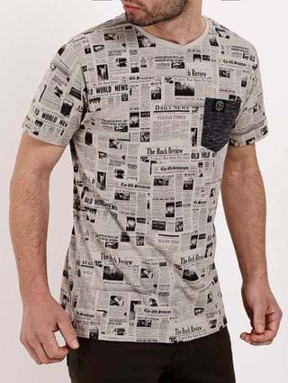 Camiseta Manga Curta Masculina Bege