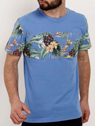 Camiseta Manga Curta Masculina Federal Art Azul