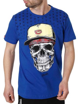 Camiseta Manga Curta Masculina Gangster Azul
