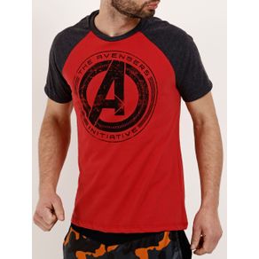 Camiseta Manga Curta Masculina Marvel Chumbo/vermelho M