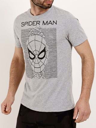 Camiseta Manga Curta Masculina Marvel Cinza