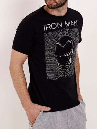Camiseta Manga Curta Masculina Marvel Preto