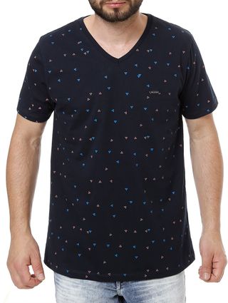 Camiseta Manga Curta Masculina no Stress Azul Marinho