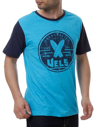 Camiseta Manga Curta Masculina Vels Azul