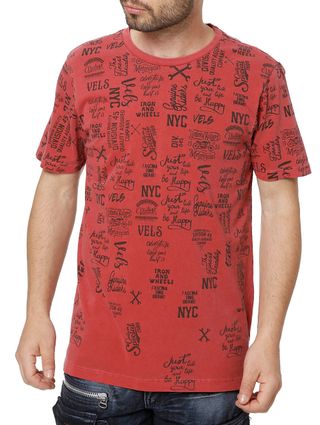 Camiseta Manga Curta Masculina Vels Vermelho