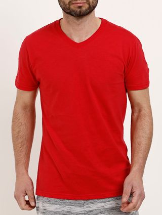 Camiseta Manga Curta Masculina Vermelho