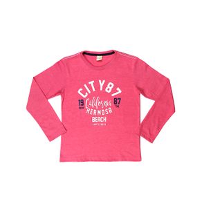 Camiseta Manga Longa Juvenil para Menino - Rosa 10