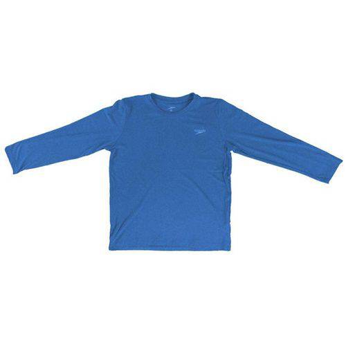 Camiseta Manga Longa Speedo Infantil Uv Protection Azul Tam. 4