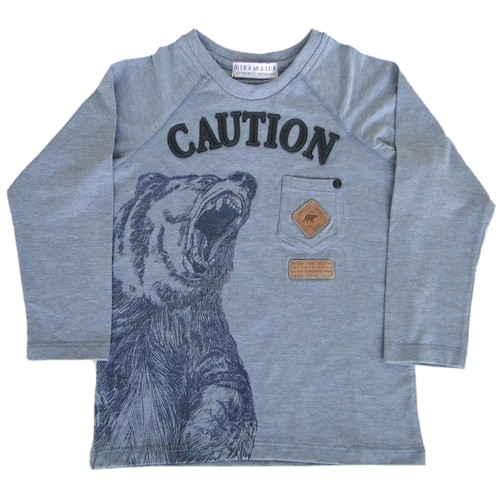 Camiseta Manga Longa Urso Caution Gira Baby Tam 2