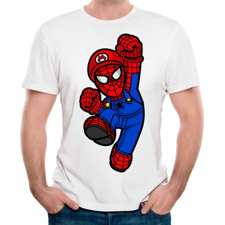 Camiseta Mario Spider P - BRANCO