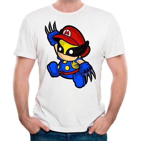 Camiseta Mario Wolverine P - BRANCO