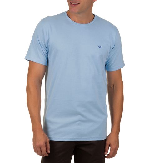 Camiseta Masculina Azul Claro Lisa - 1