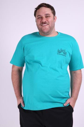 Camiseta Masculina com Silk Plus Size Verde G