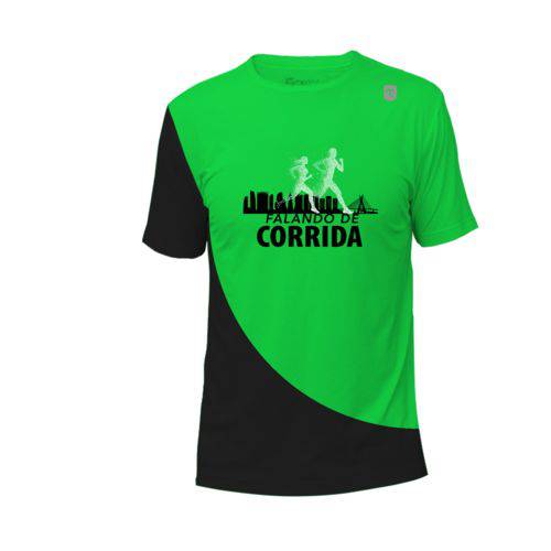 Camiseta Masculina para Esportes com Proteção UV Mantle Verde e Preto