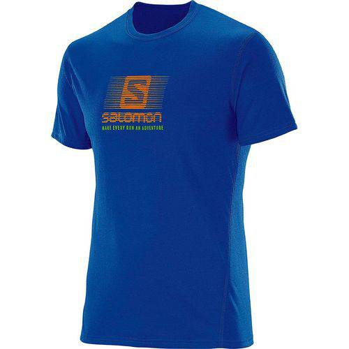 Camiseta Masculina Salomon Running Ss Younder Azul Tam. P