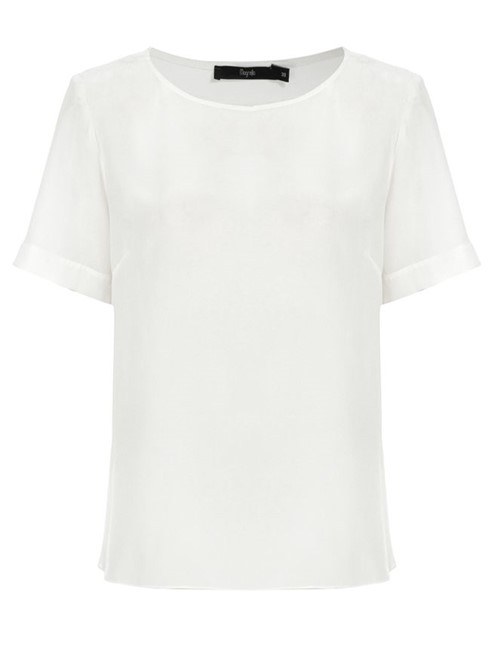 Camiseta Mel de Seda Off White Tamanho 44