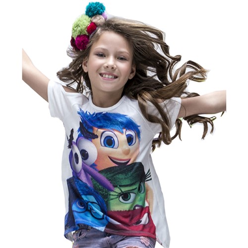 Camiseta Menina Divertida Mente C/Ombros de Fora - Joy By Morena Rosa 6