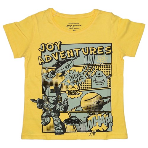 Camiseta Menino Amarela Joy Adventures - Joy By Morena Rosa 3 Anos