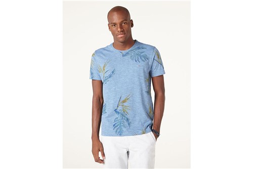 Camiseta Mescla Floral - Azul - G