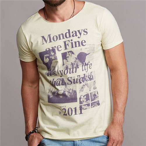 Camiseta Mondays Are Fine - Purple Yellow Camiseta Mondays Are Fine-G - Purple Yellow