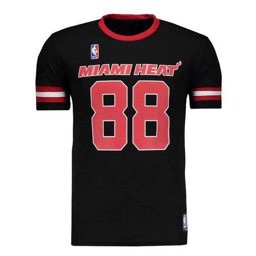 Camiseta Nba Miami Heat 88 Preto e Vermelho M
