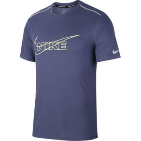 Camiseta Nike Mc Df Brthe Run Marinho Homem G