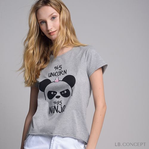 Camiseta Panda U Cinza Mecla - M
