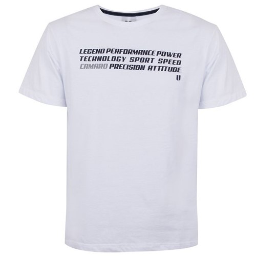 Camiseta Performance Masculino Camaro Gm Branco P 11425