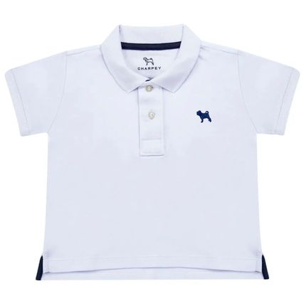 Camiseta Polo em Suedine Branca - Charpey