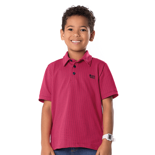 Camiseta Polo Infantil Cata-Vento Bordado Vermelho 04