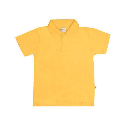 Camiseta Polo Infantil Lisa Amarela Alenice