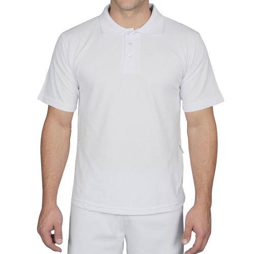 Camiseta Polo Piquet Manga Curta Unissex Branca