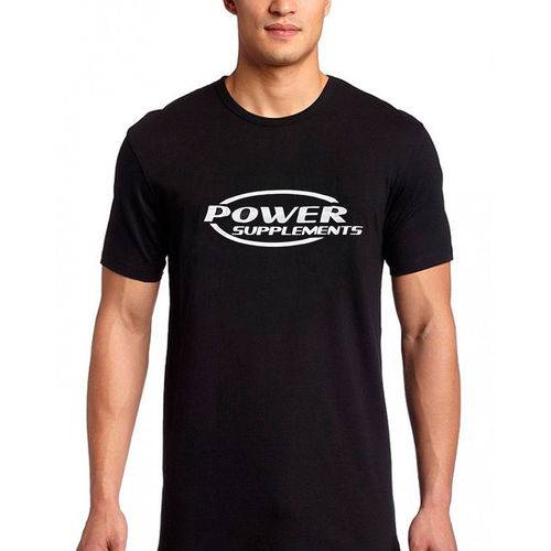 Camiseta Power Supplments Preta Musculação Treino