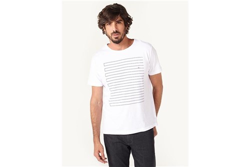 Camiseta Quadro de Linhas - Branco - XGG