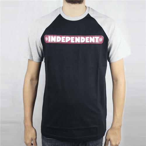 Camiseta Raglan Independent Bar Logo Preto/cinza P