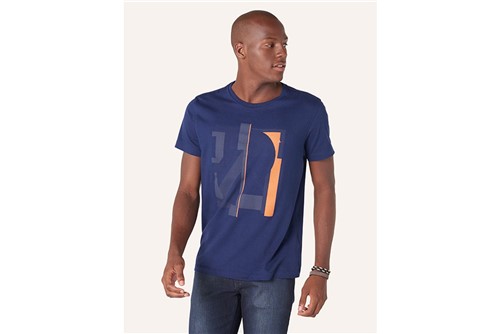 Camiseta Recortes Geométricos - Azul - P