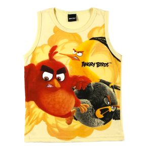 Camiseta Regata Angry Birds Infantil para Menino - Amarelo 10