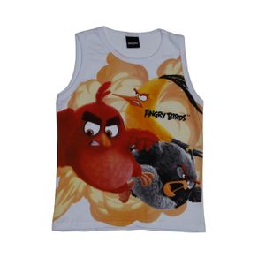 Camiseta Regata Angry Birds Infantil para Menino - Branco 6