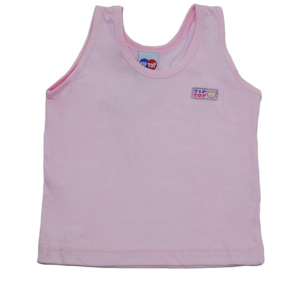 Camiseta Regata Basica Rosa Tip Top 3 a 6 M