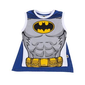 Camiseta Regata Batman Infantil para Menino - Branco/cinza 1