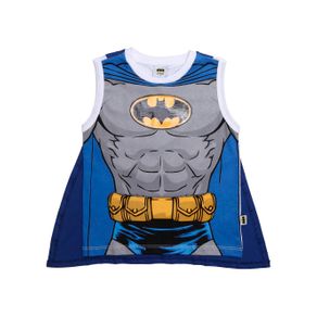 Camiseta Regata Batman Infantil para Menino - Cinza/branco 2