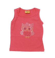 Camiseta Regata Cotton Coruja Menina| Doremi Bebê