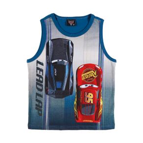 Camiseta Regata Disney Carros Infantil para Menino - Azul 10